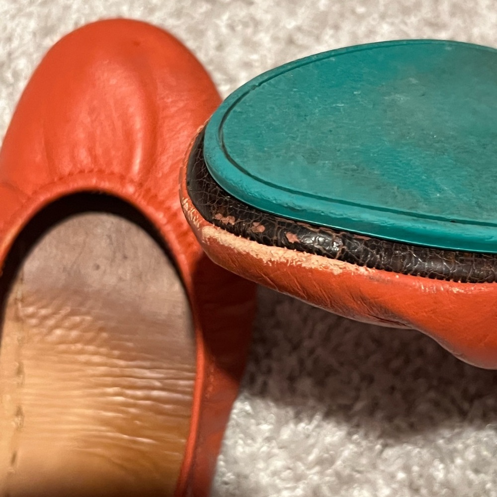 Women's Tieks Orange Leather Ballet Flats - Picture 7 of 8